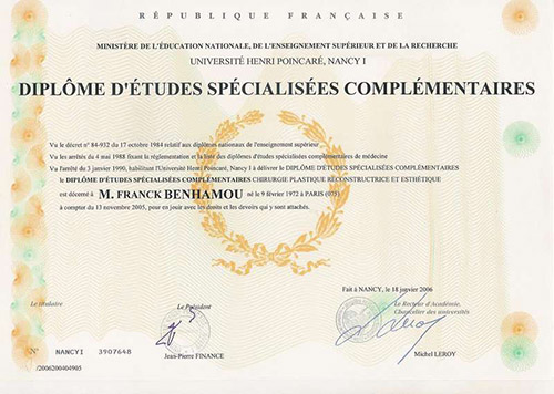 diplome etudes specialisees complementaires